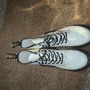 Size 10 1460 Dr. Martens white combat boots